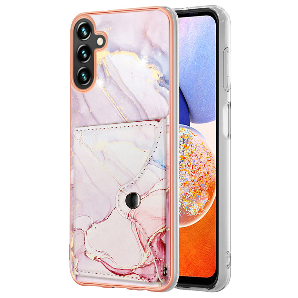 YB Leather Coating Series-9 for Samsung Galaxy A14 5G / 4G Phone Card Case Kickstand IMD Leather+TPU Cover YB Leather Coating Series-9 for Samsung Galaxy A14 5G / 4G Phone Card Case Kickstand IMD Leather+TPU Cover